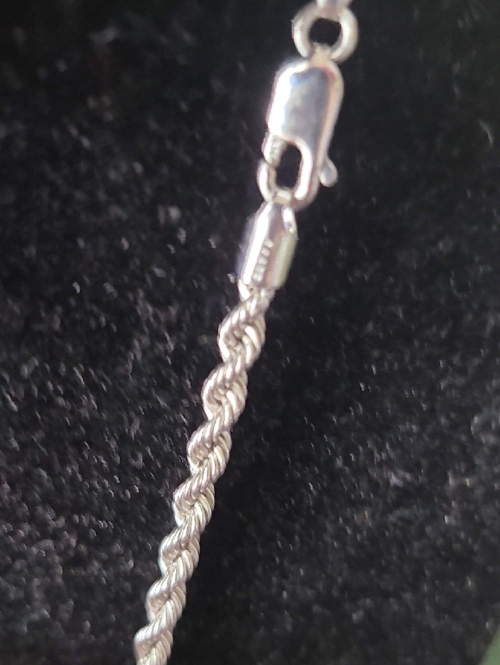 Sterling Silver Rope Chain Necklace - Silver - Picture 3 of 6